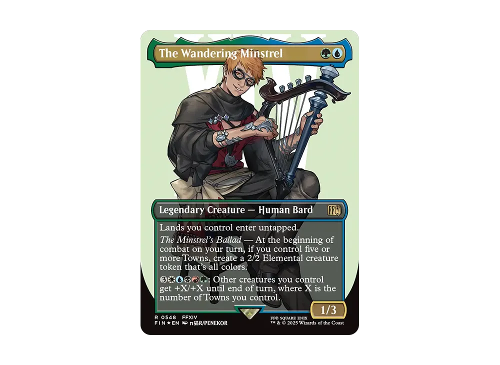 【Bundle限定】【拡張Foil】異邦の詩人【FF】 FIN/PrePR】※Foil※《異邦の詩人/The Wandering Minstrel》【R