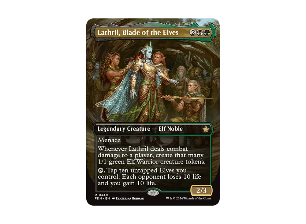 エルフの刃、ラスリル R :Foil :ボーダーレス版 [FDN 0349]【英語版】(ファウンデーションズ)
