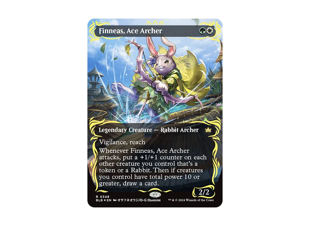 MTG 腕利きの射手、フィニアス レイズドFoil 日本語版 BLB アニメ レイズド・Foil】(348)□ボーダーレス□《腕利きの射手、フィニアス