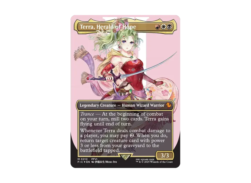 mtg final fantasy terra herald of hope Terra, Whenever Terra deals combat damage to a player Terra Herald of Hope M