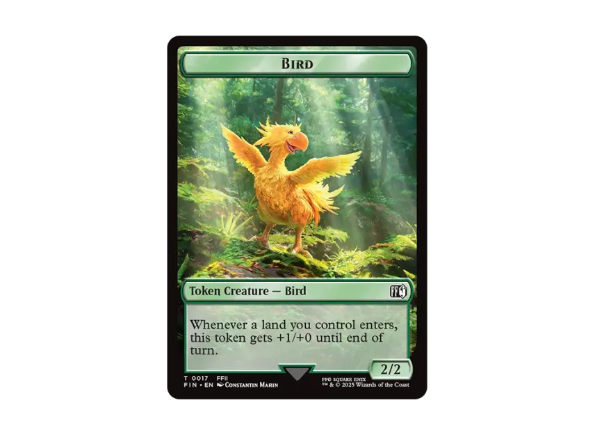final fantasy birds mtg Bird (0017) // Wizard (0015) Double-Sided Token - Magic Singles Universes Beyond Singles Singles that ability triggers an additional time Traveling Chocobo Final Fantasy