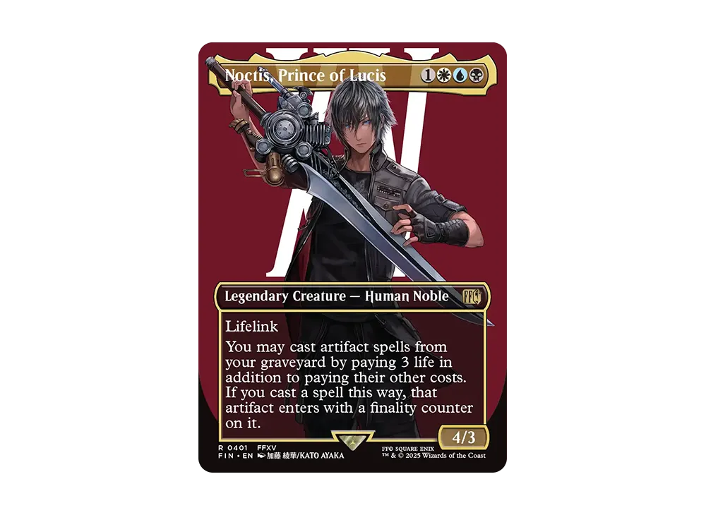 ルシスの王子、ノクティス R :Foil :ボーダーレス版 [FIN 0401]【英語版】(ファイナルファンタジー)
