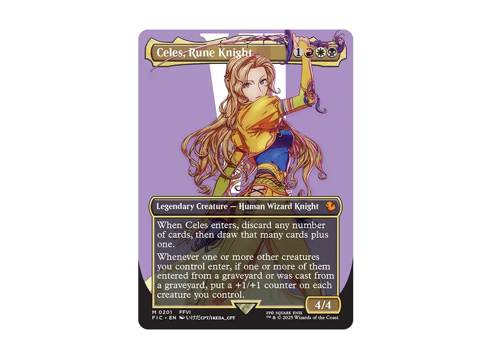 デ*ス様 ボーダーレスfoil 日本語 ルーンナイト、セリス MTG FF □ボーダーレス□ ルーンナイト、セリス サージfoil