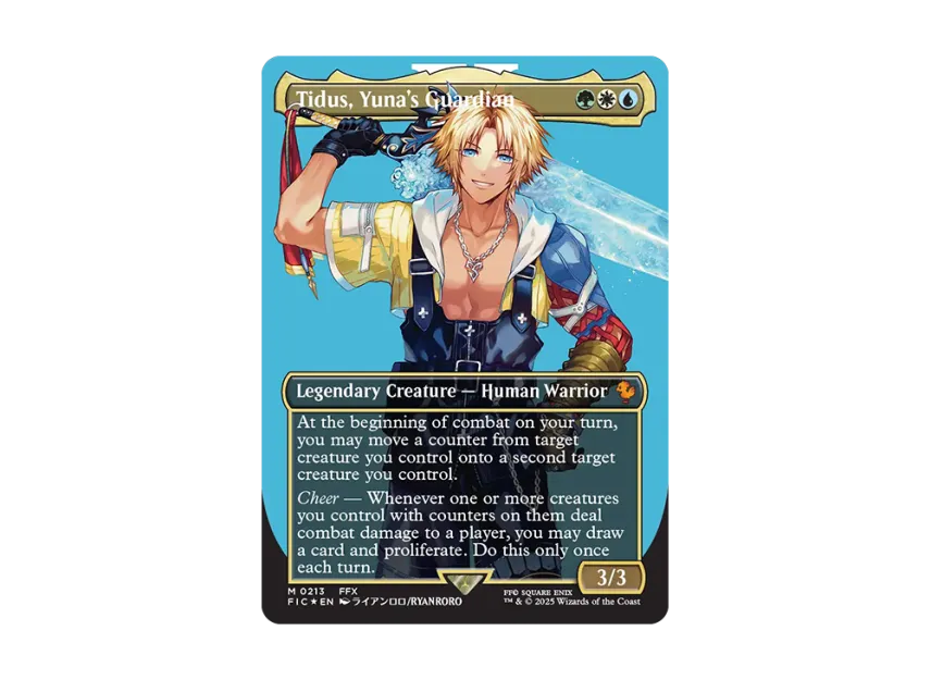 tidus card mtg Magic The Gathering Final Fantasy Through the Ages Single Card Mythic Rare Tidus, Zanarkand Fayth - Thrasios, Triton Hero 58 Showcase FOIL