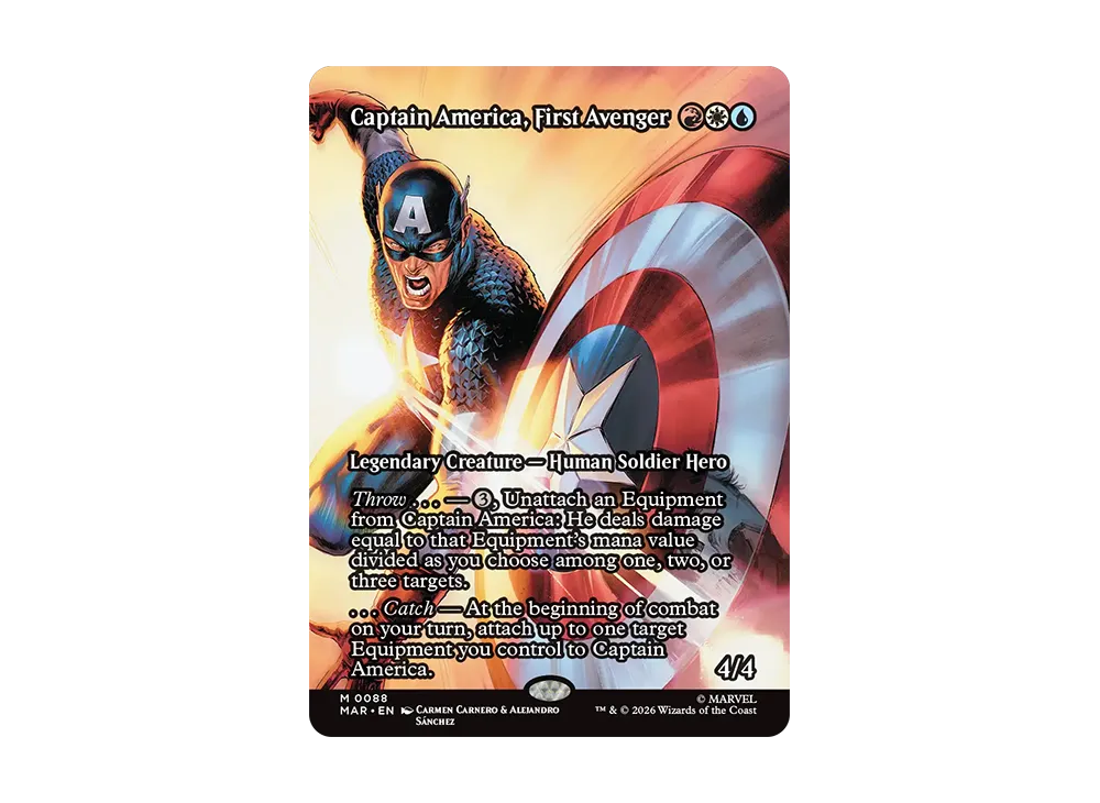 ファースト・アベンジャー、キャプテン・アメリカ M :フォイル :ボーダーレス版 [MAR 0088]【英語版】(コレクター・ブースター「マーベル スーパー・ヒーローズ」)