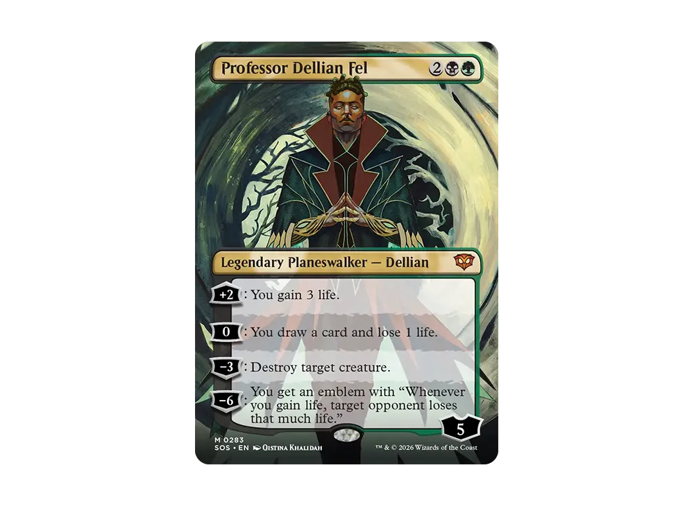 Professor Dellian Fel M :Foil :Borderless [SOS 0283][EN](Collector Booster  "Secrets of Strixhaven") | SNKRDUNK