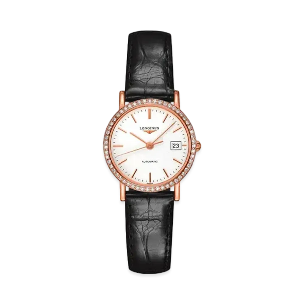 Longines Elegant Collection 27.20 mm "Matte White/Pink Gold/Black" L4.378.9.12.0