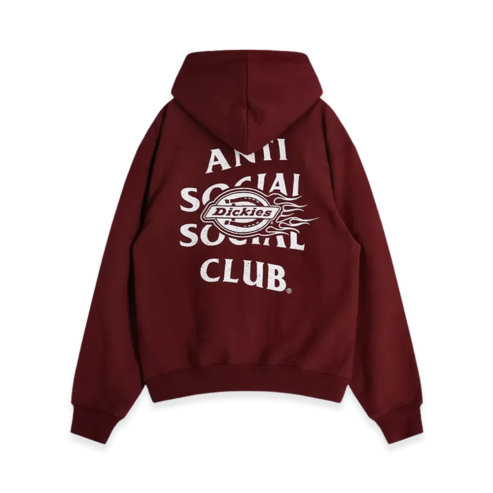 ANTI SOCIAL SOCIAL CLUB x Dickies Flame Hoodie "Burgundy"