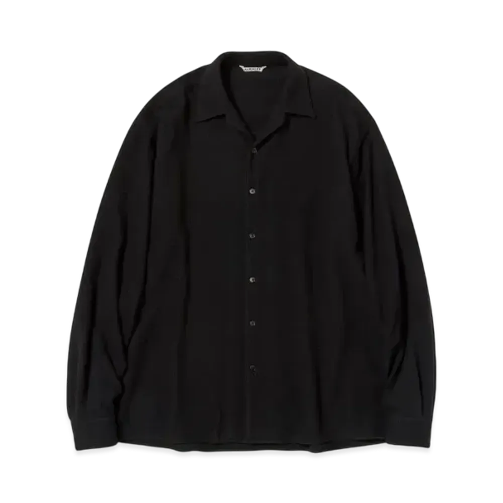 AURALEE Airy Smooth Cashmere Shirt Blouson "Black"