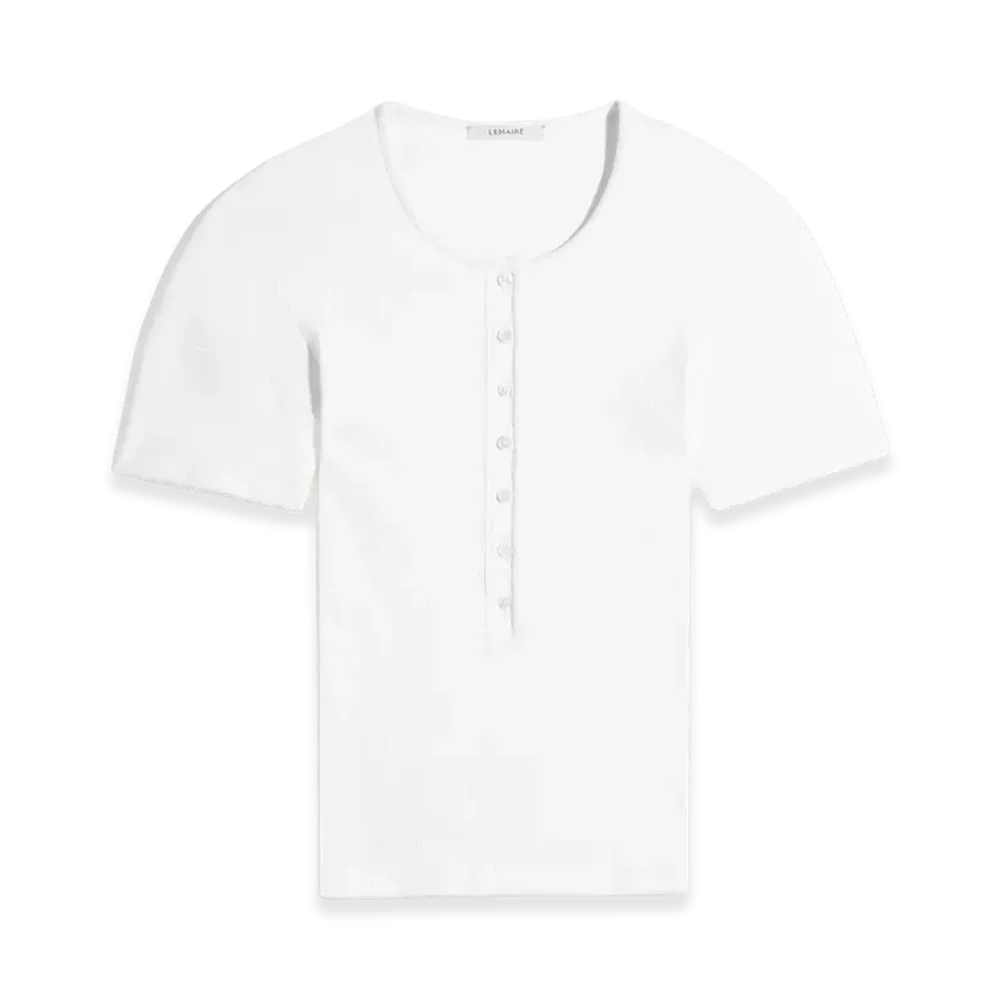 LEMAIRE Women's Jersey Fitted Henley "Milk"
