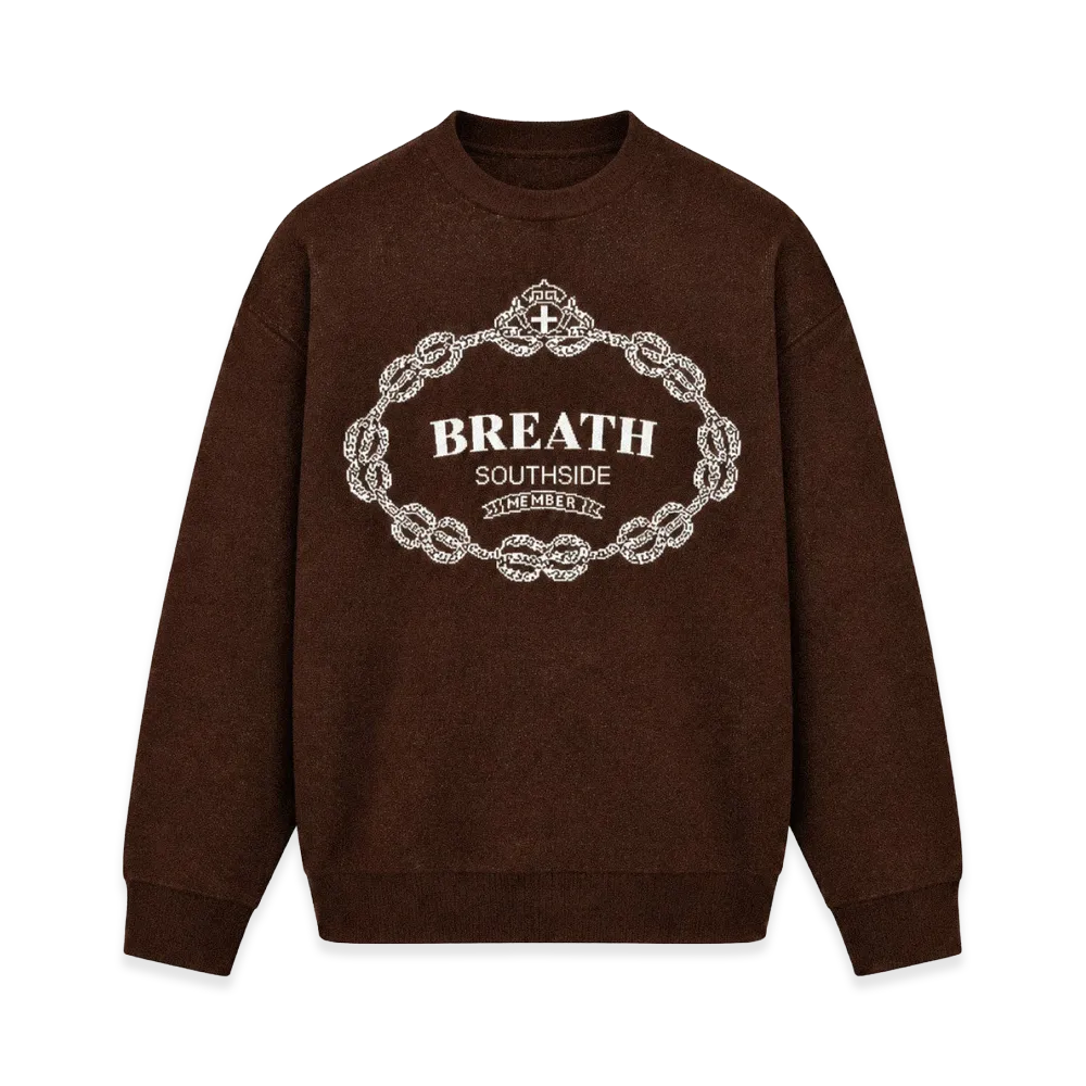 BREATH Royal Emblem Crew Knit "Brown"