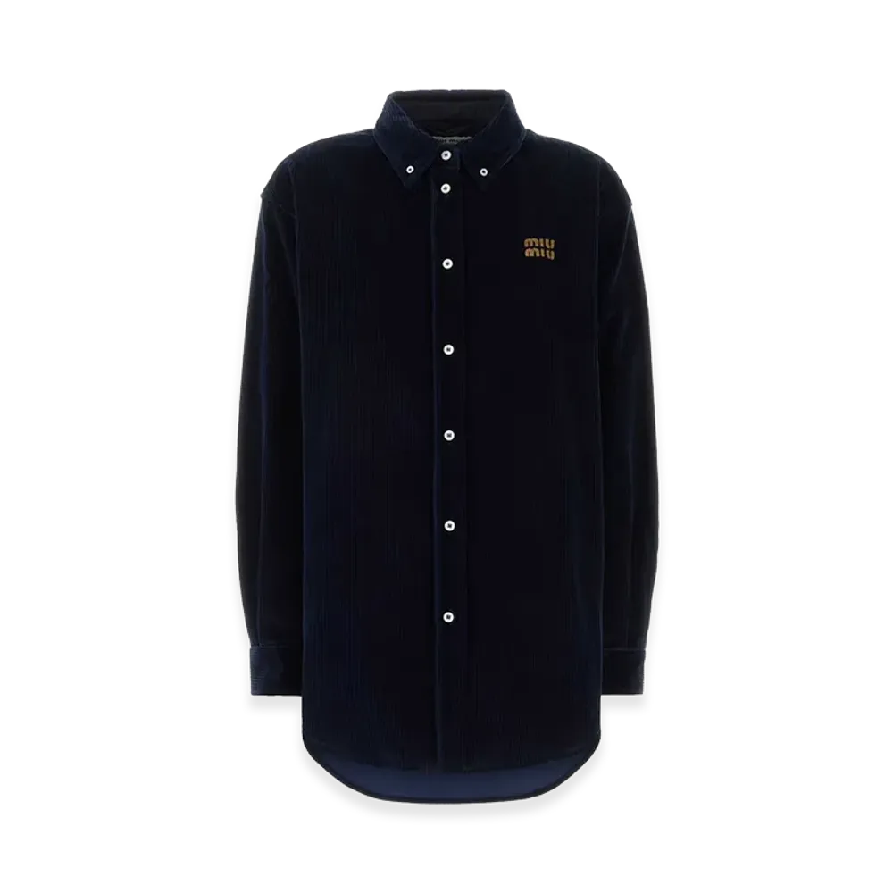 MIU MIU Women's Corduroy Shirt "Dark Blue"