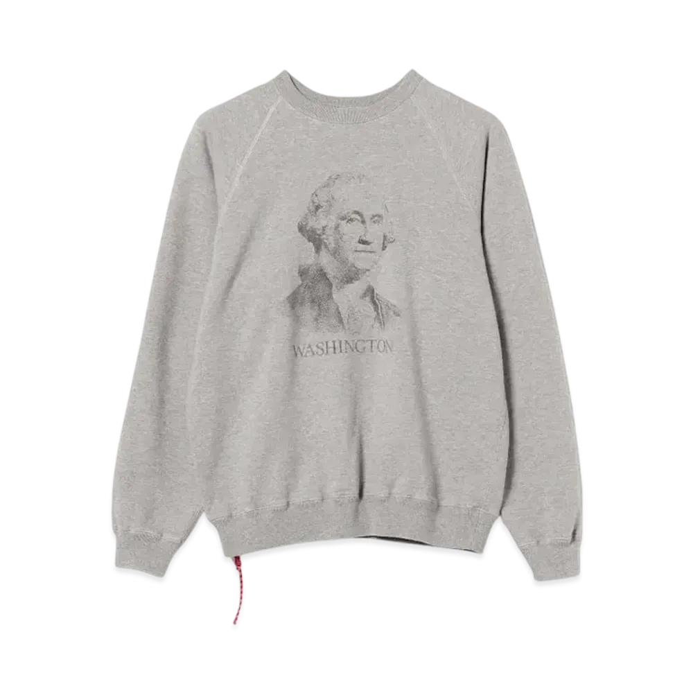 BEAMS Money Men Print Crew Neck Sweats "Gray"