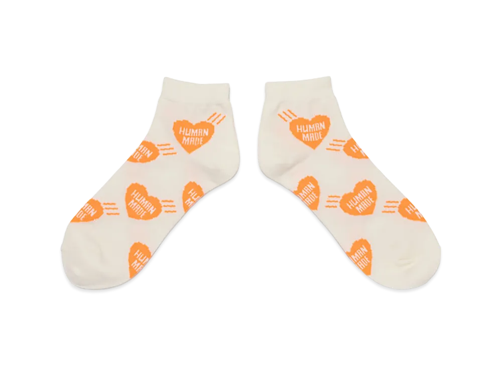 HUMAN MADE Heart Short Socks "Orange"