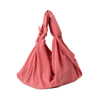 Y's TA/PE Crepe De Chine Mini Furoshiki Bag "Pink"