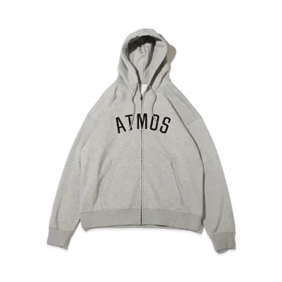 atmos Arch Logo Zip Up Hoodie "Grey"