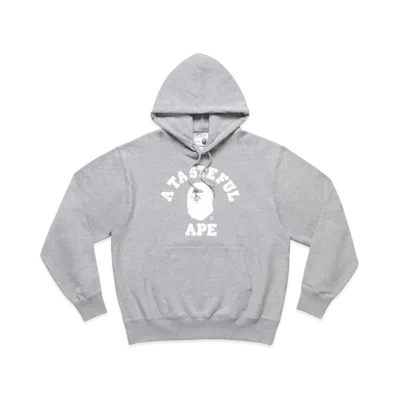 A BATHING APE X JJJJOUND RELAXED CLASSIC COLLEGE PULLOVER HOODIE "Grey"