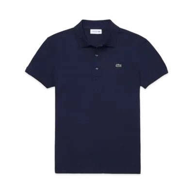 LACOSTE Slim Fit Solid Short Sleep Polo Shirt "Navy"