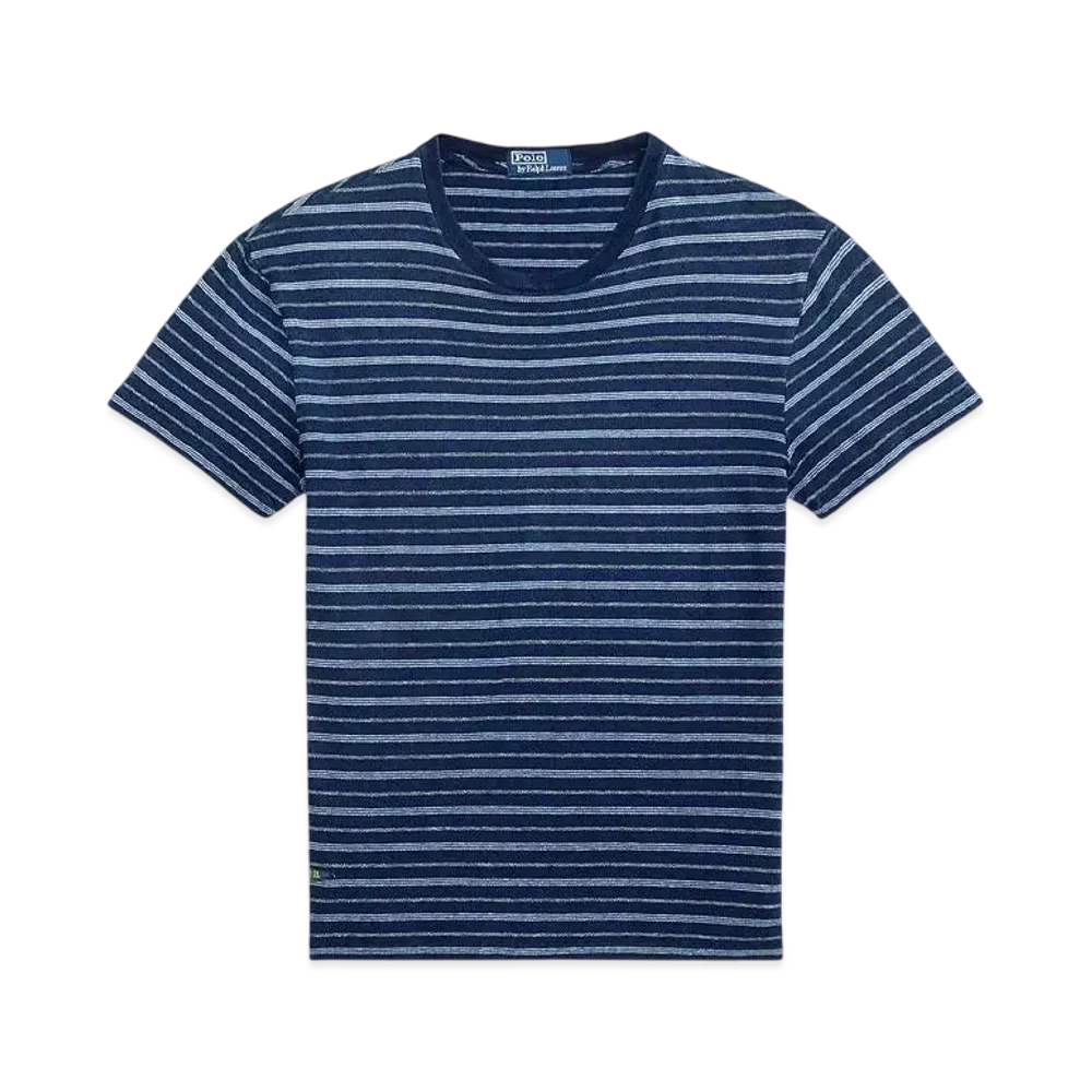 Polo Ralph Lauren Classic Fit Striped Cotton Linen T-Shirt "Blue"