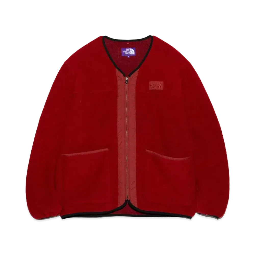 The North Face PURPLE LABEL PLAS Wool Fleece Field Cardigan "Red"