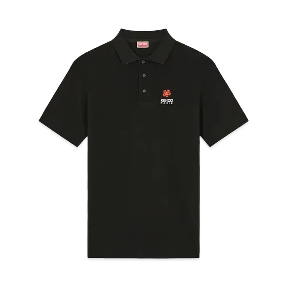 KENZO 'BOKE FLOWER' Crest Embroidery Polo-shirt "Black"