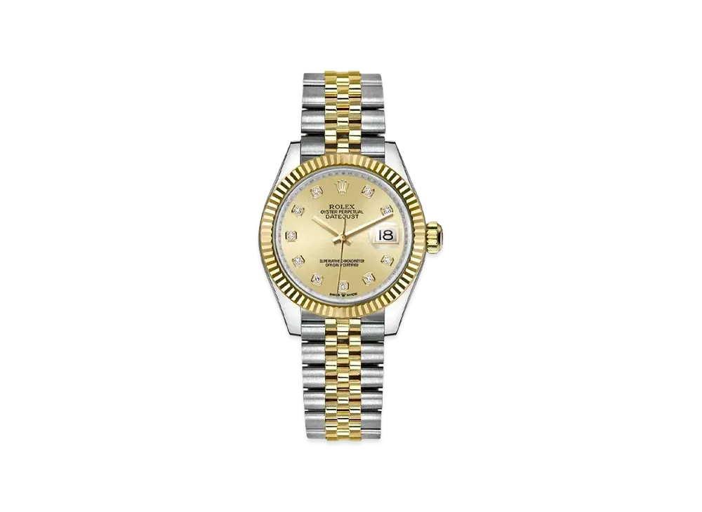 ROLEX Datejust 31 Oyster 31mm 10P Diamonds "Champagne/Oyster Steel/Yellow Gold"