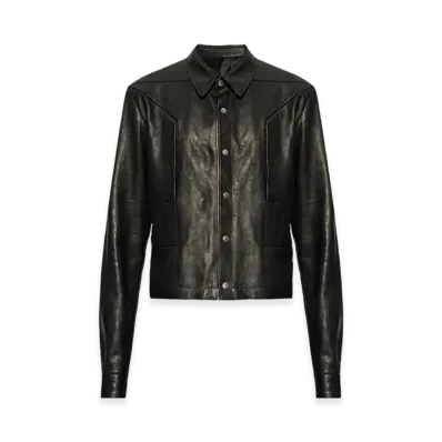 Rick Owens DRKSHDW Lido Alice Strobe Shirt in Nappa Lamb "Black"