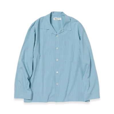 AURALEE Cotton Poplin - Pyjamas Shirt "Mist Stripes"