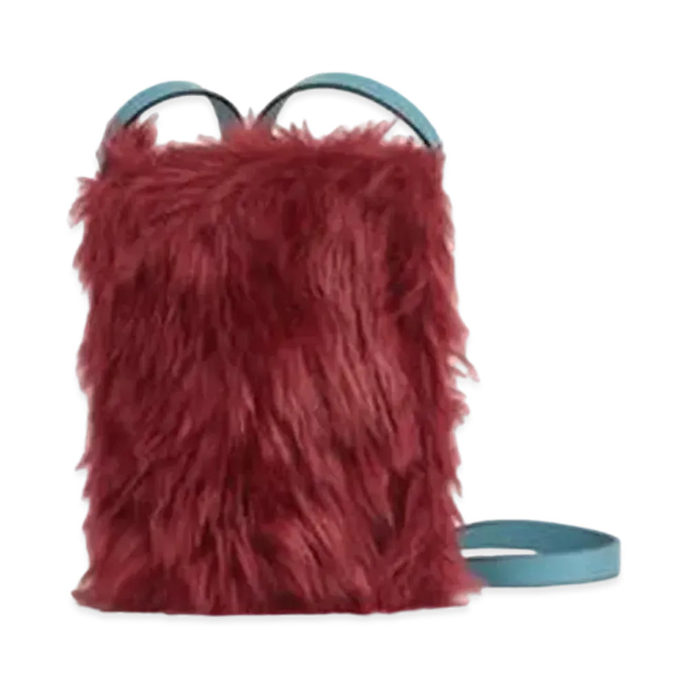 Marni MUSEO Soft Tote Bag in Teddy Fabric "Red"