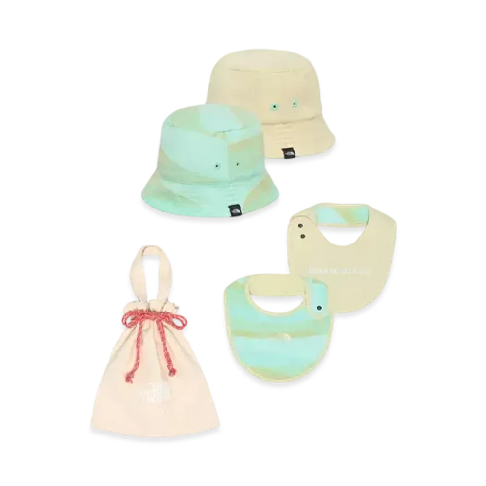 The North Face Baby Hat & Bib Set "Green Blue Lee"