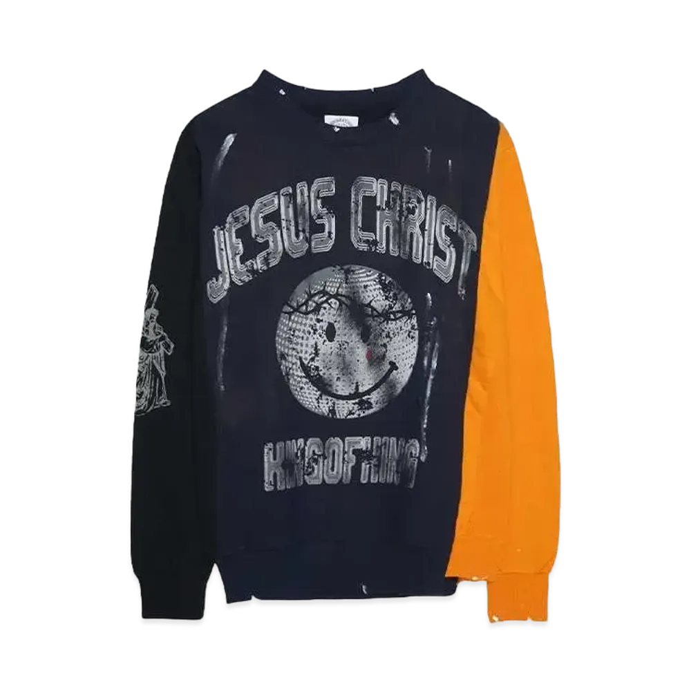 SOMEIT REBULID SWEAT SHIRTS "BLACK/NAVY/ORANGE"