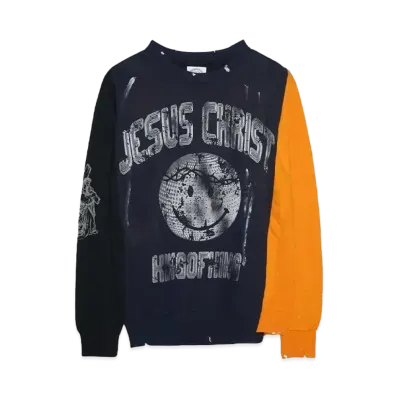 SOMEIT REBULID SWEAT SHIRTS "BLACK/NAVY/ORANGE"