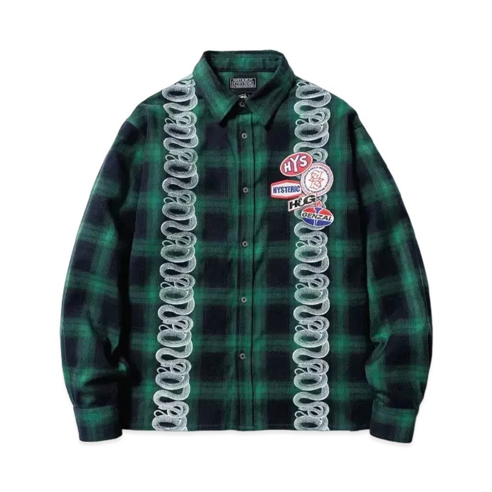 HYSTERIC GLAMOUR x genzai Snake Shirt "Green"