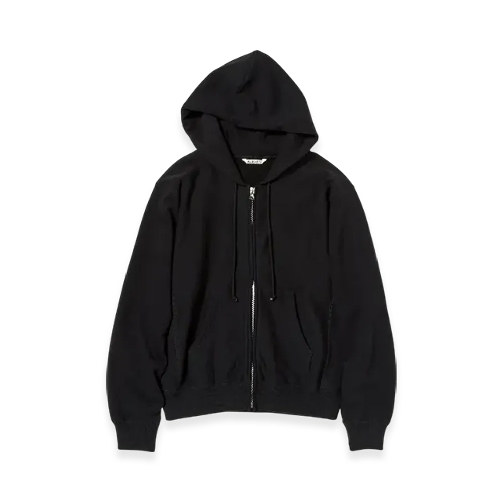 AURALEE Smooth Soft Bd Sweat Zip Parka "Black"