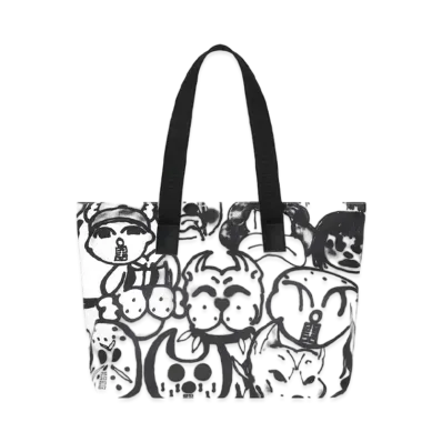 GIVENCHY 4G Light Shopping Bag With Tag Effect Prints "White/Black"