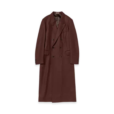 AURALEE Light Melton Chesterfield Coat "Bordeaux"