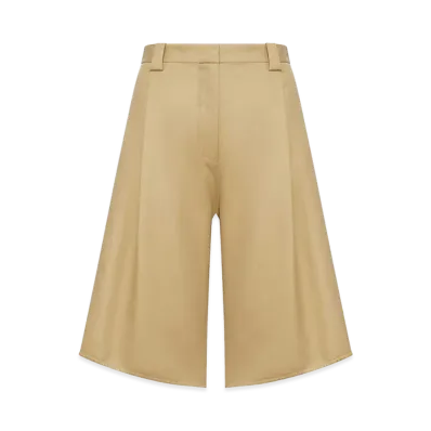 BALENCIAGA Women's Tulip-Shaped Cotton Bermuda Shorts "Camel"