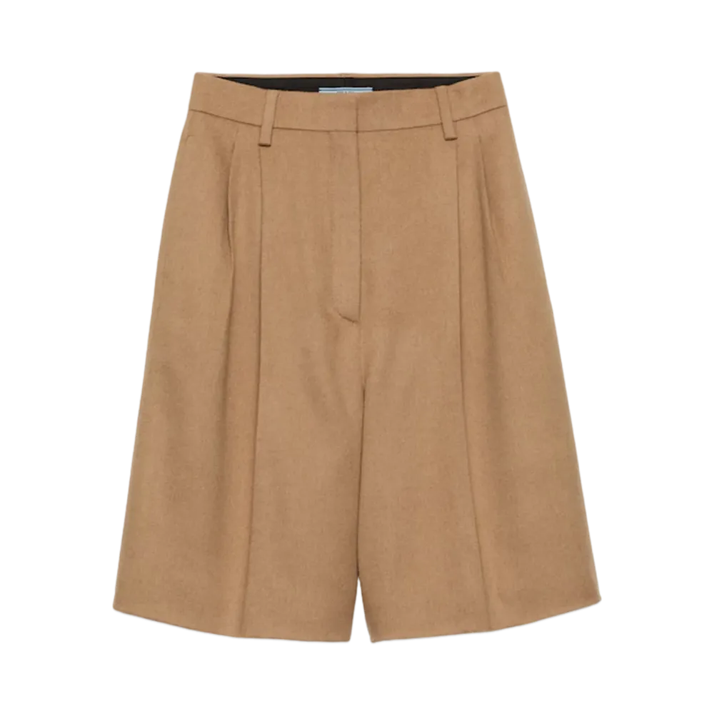 PRADA Women's Camel-Hair Bermudas "Beige"