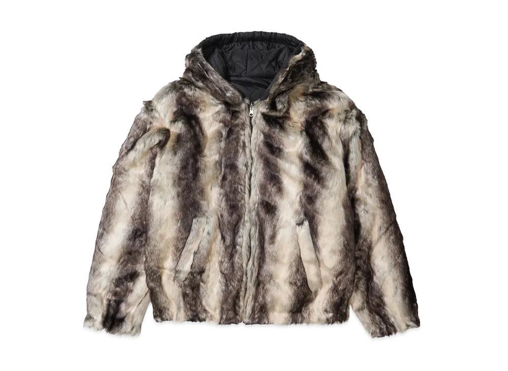 Supreme Faux Fur Reversible Hooded Jacket "Black"