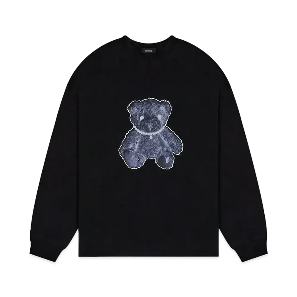 WE11DONE Necklace Teddy Long Sleeve T-shirt "Black"