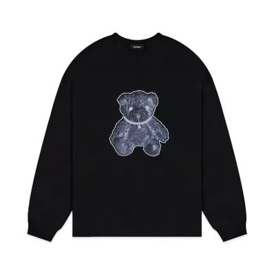WE11DONE Necklace Teddy Long Sleeve T-shirt "Black"