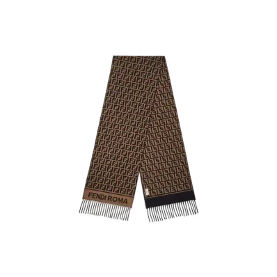 FENDI FF Scarf Wool and Cashmere Scarf "Multi Color"