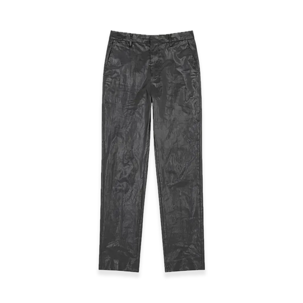 MM6 Maison Margiela Shiny Coated Linen Trousers "Black"