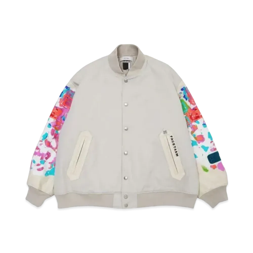 FACETASM Spraypaint Stadium Jacket "Beige"