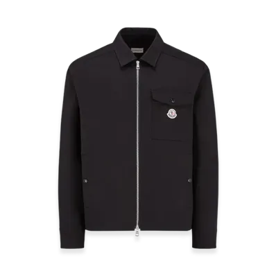 MONCLER Cotton Gabardine Zip-Up Shirt Jacket "Black"