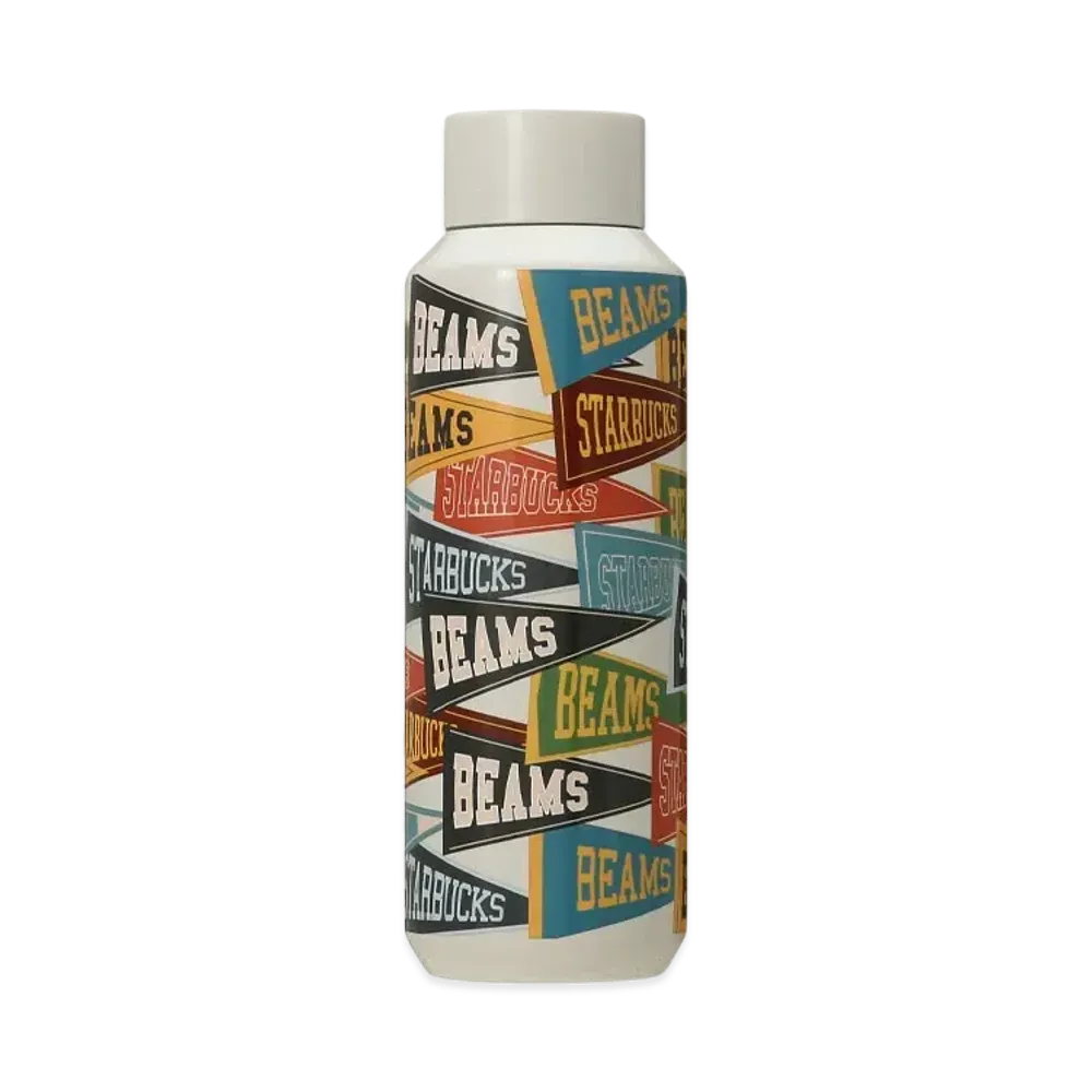 STARBUCKS x BEAMS Recycled Stainless Steel Bottle Pennant Design 473ml "Beige"