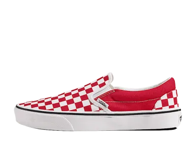 Vans Game Day Classic Slip-On Checkerboard "Crimson Red/True White"