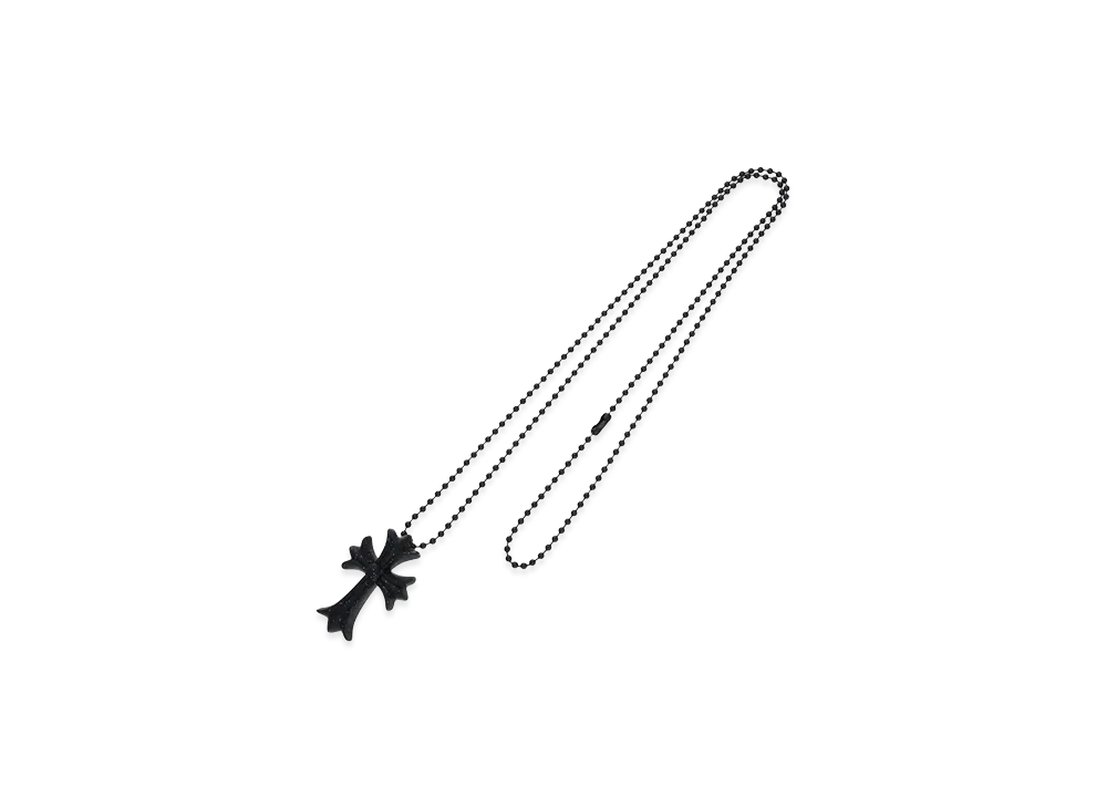 Chrome Hearts Rubber Small CH Cross Silicon Necklace "Black/Lame"