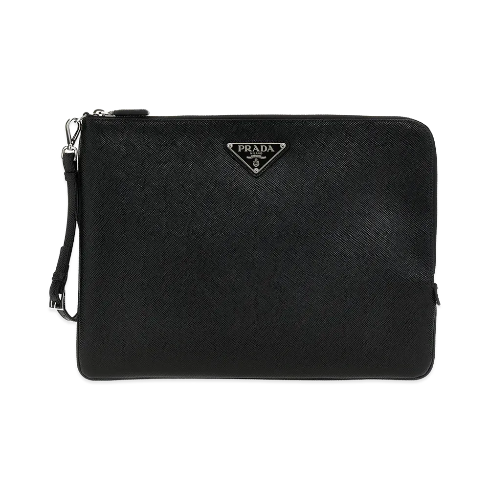 PRADA Saffiano Large Pouch "Black"