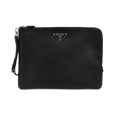 PRADA Saffiano Large Pouch "Black"